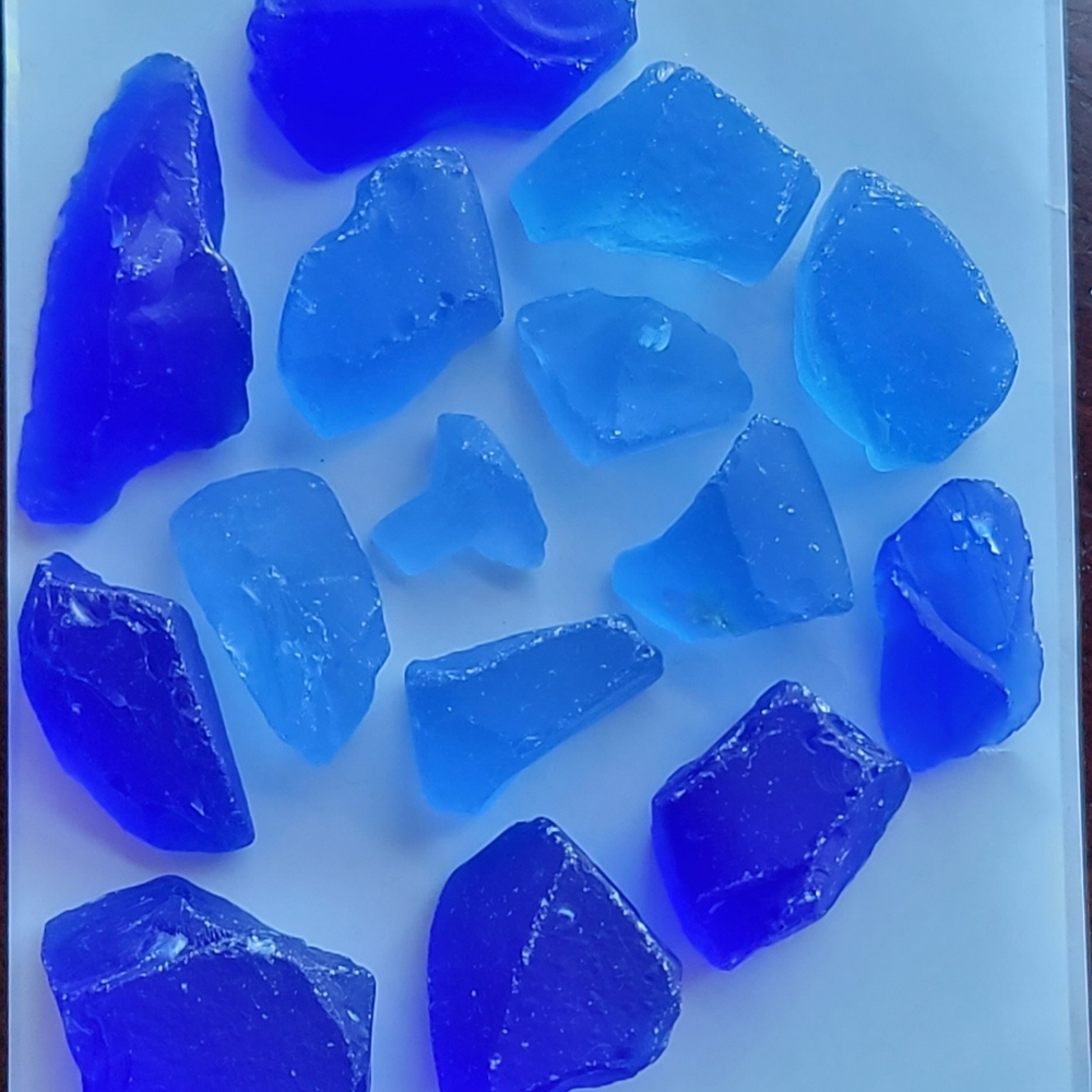 Blue Cobalt Light Ocean Tumbled Sea Glass or Fire Glass